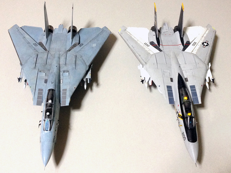 グラマン F-14Aトムキャット (ハセガワ 1/72新版)、 F-14Dトムキャット （ファインモールド）飛行機プラモデル製作