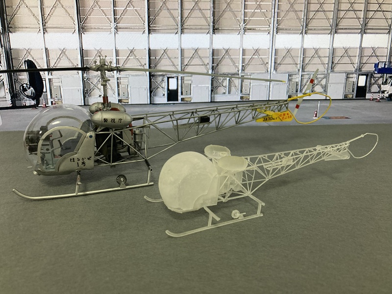 小型ヘリ　ベル47Ｇ　フルセット 川崎ベル47G-2「はるかぜ1号」 （フルスクラッチ1/32）＞ フル