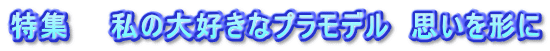 特集　　私の大好きなプラモデル　思いを形に